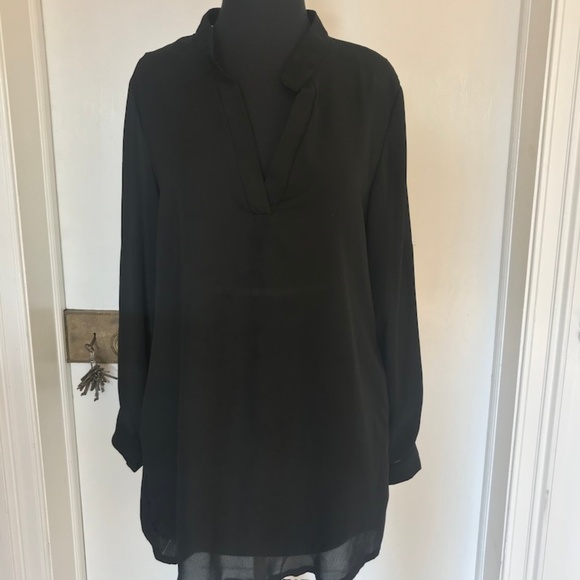 V Neck Mandarin Collar Dress Shirt - Picture 2 of 6